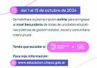 CICLO LECTIVO 2025: LA PREINSCRIPCIÓN EN NIVEL SECUNDARIO SERÁ DEL 1 AL 15 DE OCTUBRE