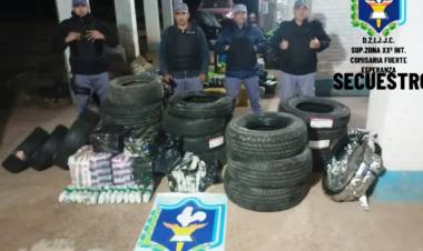 UN CONDUCTOR FUE DEMORADO POR LLEVAR MERCADERÍA Y CUBIERTAS DE CONTRABANDO