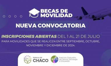 EL GOBIERNO DEL CHACO ABRIÓ UN NUEVO LLAMADO DE BECAS DE MOVILIDAD PARA INVESTIGADORES Y EMPRENDEDORES