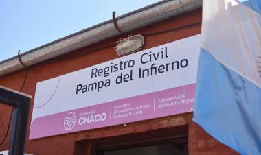 PAMPA DEL INFIERNO: EL GOBERNADOR ZDERO SUPERVISÓ HOY LAS OBRAS DE MEJORAS EN EL REGISTRO CIVIL
