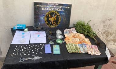 DROGA Y DETENIDOS TRAS ALLANAMIENTO EN SÁENZ PEÑA