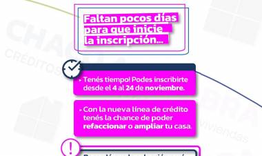 ”CHACO A LA OBRA”: ESTE LUNES 4, SE ABRE LA INSCRIPCIÓN PARA LA LÍNEA DE CRÉDITO DEL IPDUV