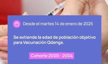 SALUD INCORPORA A LOS NACIDOS ENTRE 2000 y 2004 AL PLAN DE VACUNACIÓN CONTRA EL DENGUE