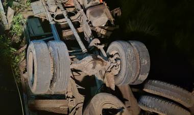CAMIÓN CON ROLLIZOS DESPISTÓ EN LA RUTA PROVINCIAL 49 CERCA DE COTE LAI