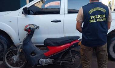 VILLA ÁNGELA: LA POLICÍA RECUPERÓ UNA MOTO ROBADA EL 8 DE ENERO 
