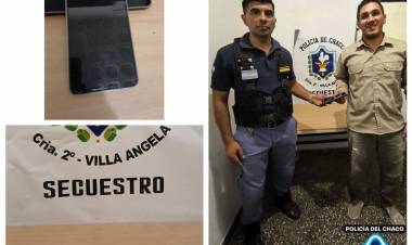 VILLA ÁNGELA: RECUPERAN CELULAR SUSTRAIDO HACE UNOS DIAS
