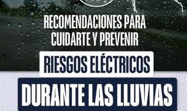 ANTE LLUVIAS: RECOMENDACIONES PARA CUIDARSE Y PREVENIR RIESGOS ELÉCTRICOS