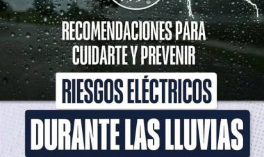 ANTE LAS LLUVIAS, SECHEEP PIDE EXTREMAR CUIDADOS CON LA ELECTRICIDAD