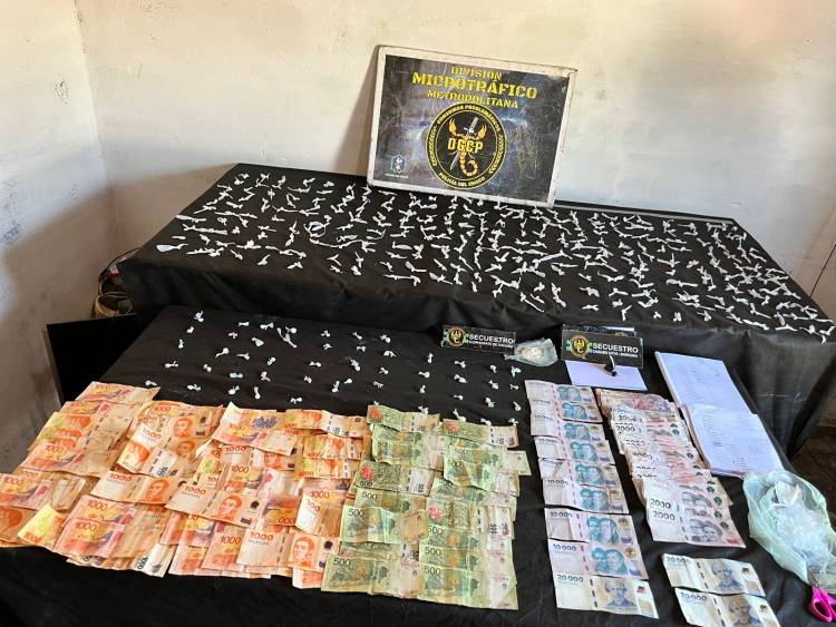 TRAS UN ALLANAMIENTO SECUESTRARON MAS DE 300 MIL PESOS Y DROGAS