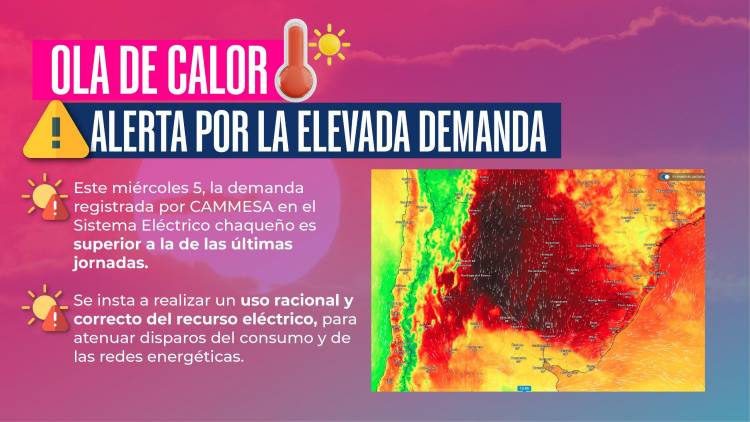 OLA DE CALOR: SECHEEP EN ALERTA, ANTE LA ELEVADA DEMANDA ENERGÉTICA