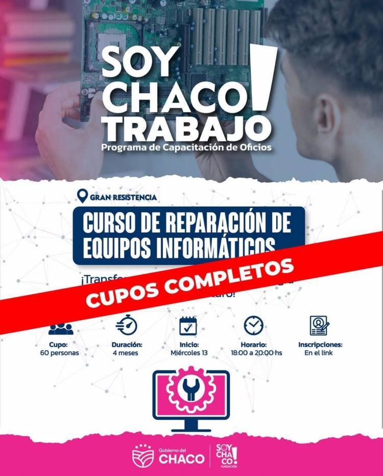 ÉXITO TOTAL EN LAS INSCRIPCIONES DEL CURSO DE REPARACIÓN DE EQUIPOS INFORMÁTICOS