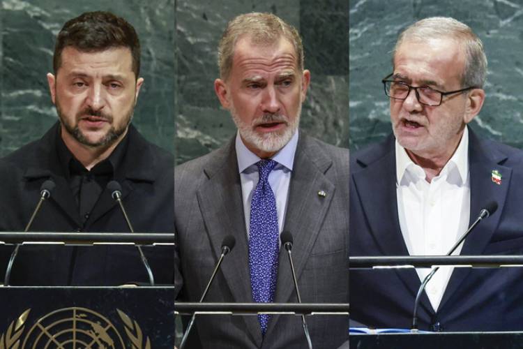 ZELENSKI ADVIRTIÓ SOBRE EL DEBILITAMIENTO DEL DERECHO INTERNACIONAL Y FELIPE VI RECLAMÓ A ISRAEL EL FIN DE LAS MUERTES EN GAZA