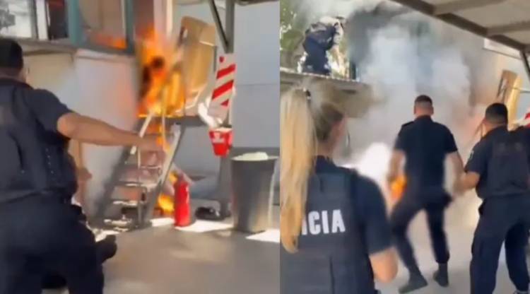 SE ATRINCHERÓ Y SE PRENDIÓ FUEGO EN UNA EMPRESA PARA RECLAMAR UNA DEUDA SALARIAL 