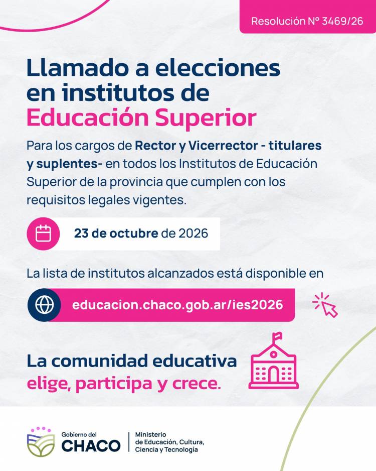 EL MINISTERIO DE EDUCACIÓN CONVOCÓ A ELECCIONES DE RECTORES Y VICERRECTORES EN INSTITUTOS DE EDUCACIÓN SUPERIOR