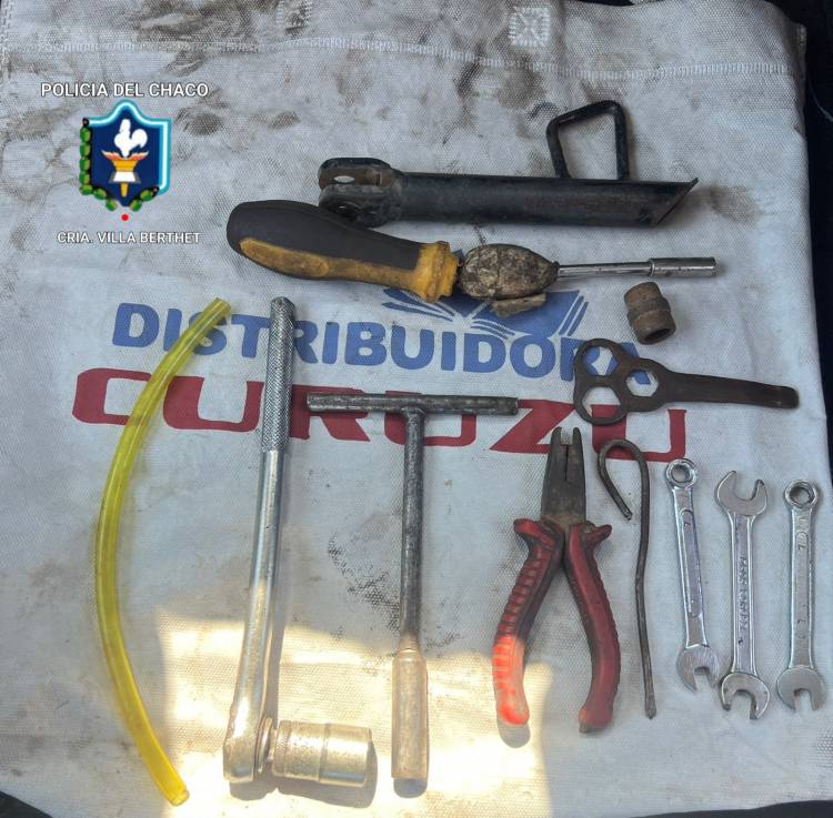 VILLA BERTHET: RECUPERARON HERRAMIENTAS SUSTRAÍDAS Y ESCLARECIERON UN HURTO